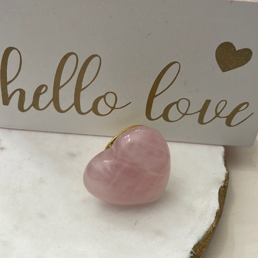 Kate spade Rose quartz heart ring